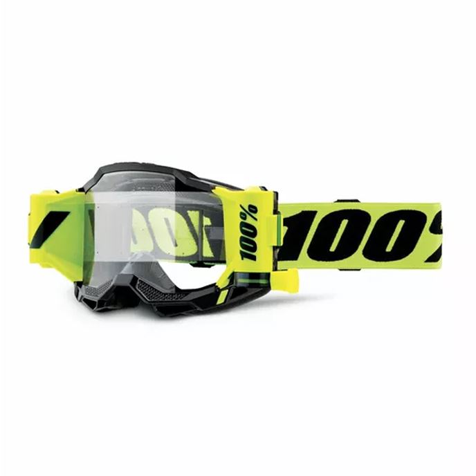100% MX Goggles Accuri 2 Roll Off Forecast Neon Yellow Clear